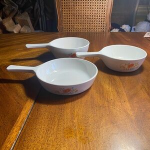 Corningware Wildflowers set of 3 Sauce Pans